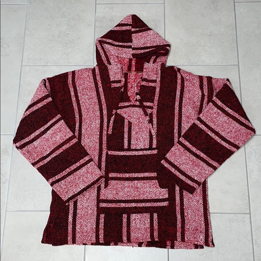 vintage striped pullover sweatshirt with hood